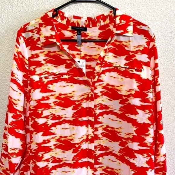 Collection P Orange Yellow 100% Silk Dress Size M - Picture 2 of 11